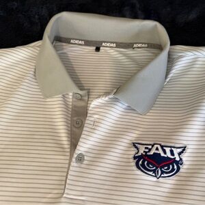 Adidas FAU Owls Gray Striped Men's Polo Shirt